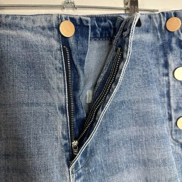 Oat New York Jeans Women's Size 29 Wide Leg Crop Sailor Jeans Blue Denim - Picture 9 of 11